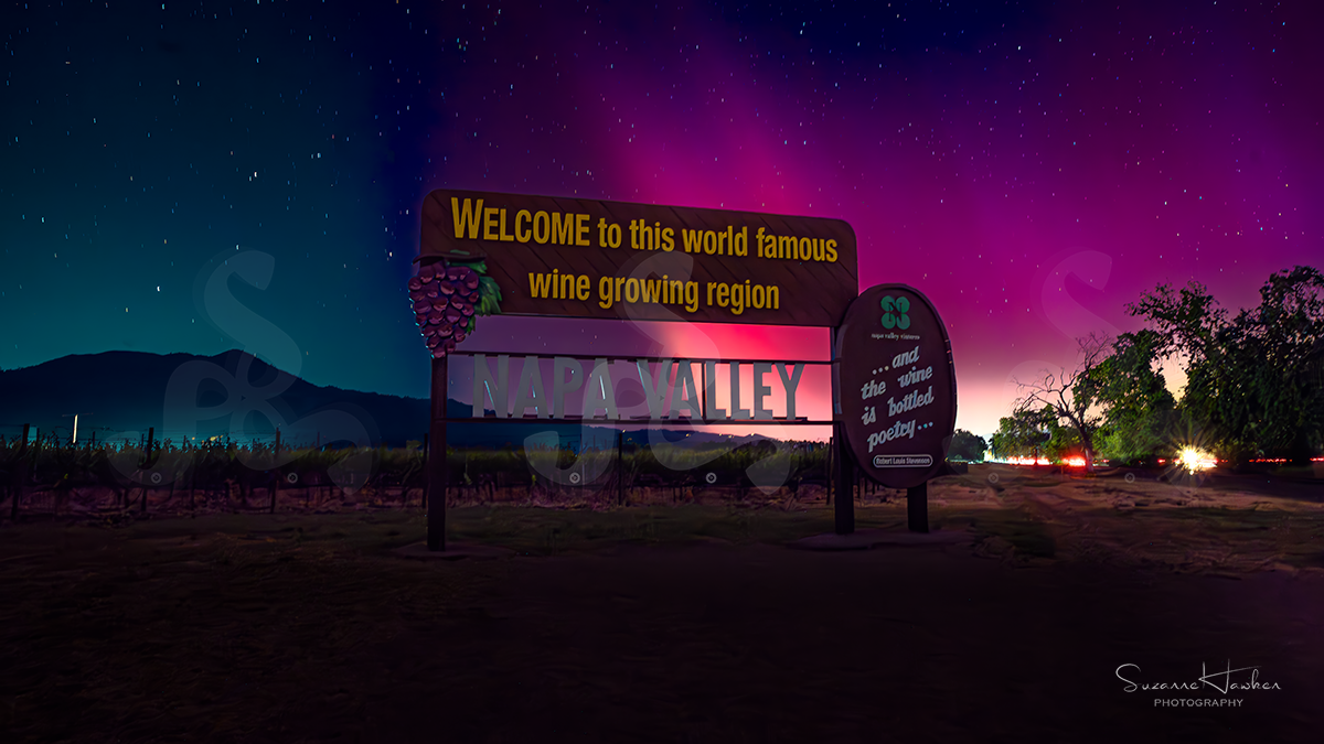 Napa Valley Sign - Napa Photographer - Aurora Borealis