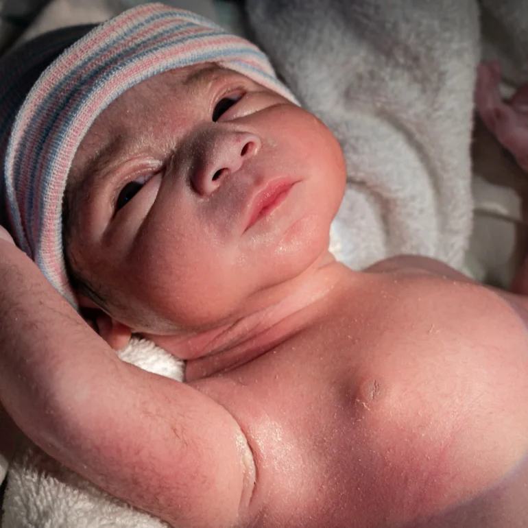 Newborn photograph of natural birth photography in Napa Valley